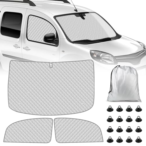 3Pcs Car Windshield Sun Visor Compatible with Renault Kangoo Second Generation X61 2007-2021, Car Interior Sun Visor Cover