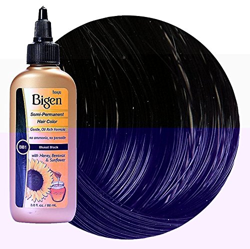 Bigen Semi-Permanent Haircolor #Bb1 Bluest Black 3 Ounce (88ml) (3 Pack)