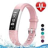 Letsfit Fitness Tracker HR, Heart Rate Monitor Watch, IP67 Waterproof Pedometer Watch, Sleep Monitor, Step Counter Tracker, Slim Activity Tracker for Women Men Kids