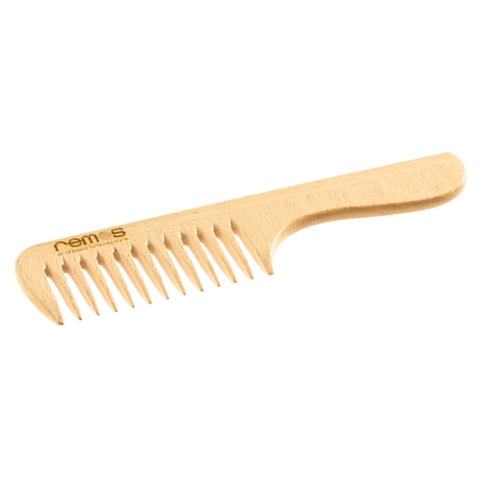 REMOS Hair Comb with handle made of local beech wood 19.5 cm with medium teeth โ image 1