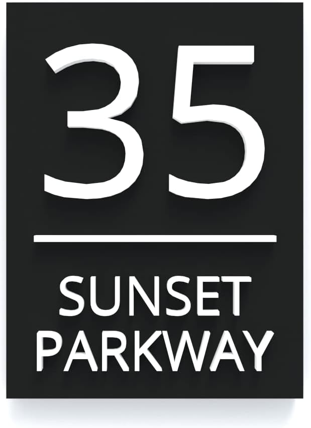 Address Signs - Metal House Address Plaque for outdoor,Personalized Address Number Plate,Modern Design Home Numbers,Stainless Steel Cut Out Number Sign,House Number for Outdoor