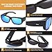 DUCO Unisex Wear Over Prescription Glasses Rx Glasses Polarized Sunglasses 8956 (Black Frame Revo Blue Lens)