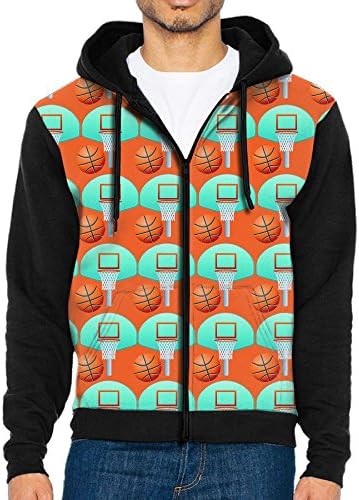 Men's Zipper Sweatshirt Basketball Shooting Backboard Slim Fit Outwear For Man