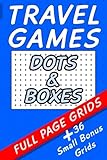 Travel Games- Dots and Boxes: Blank grids, car trip games, 6
