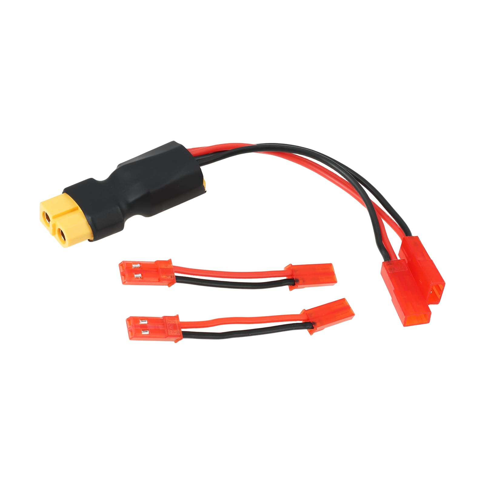 YINETTECH XT60 Dual JST Connector with 2x 5cm Female-Female Adaptors 22AWG for RC Car