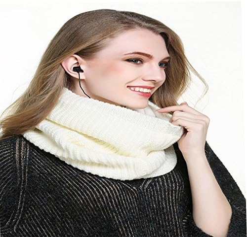 OUMEIOU Bluetooth Knitted Neck Warmer Wilress Infinity Scarf Headphones Stereo Speakers Outdoor Sports Music Neck Gaiter Tuber Women Girls Gifts