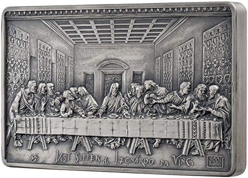 2019 WS Modern Commemorative PowerCoin LAST SUPPER Leonardo Da Vinci 1 Kg Kilo Silver Coin 25$ Samoa 2019 Antique Finish