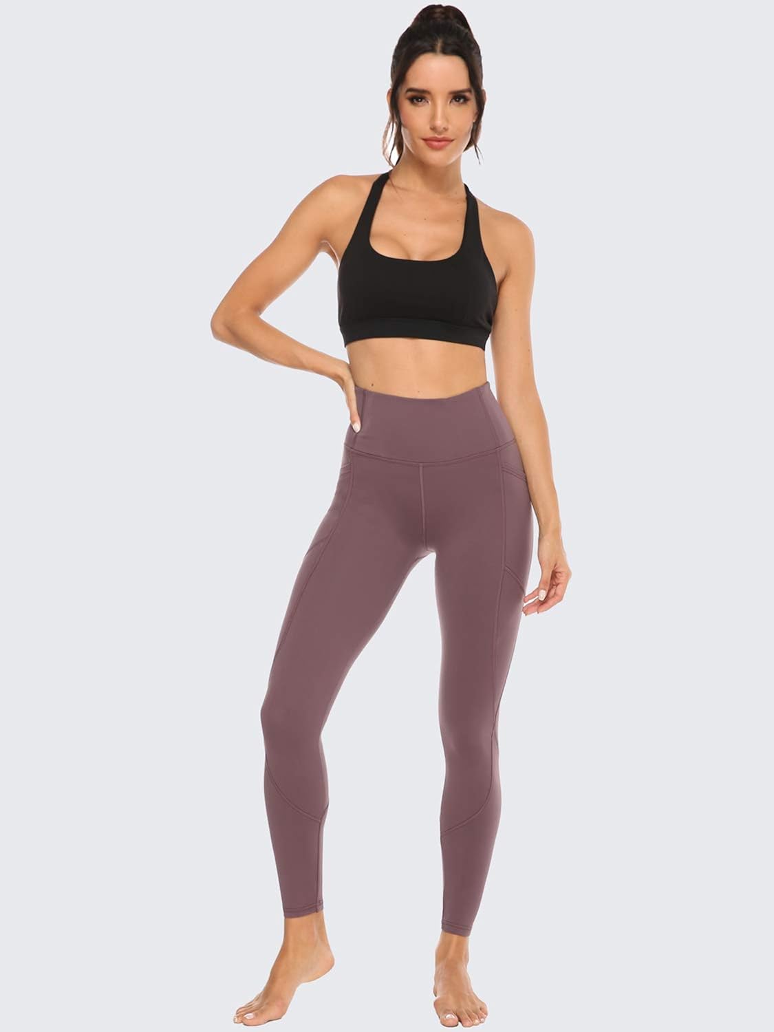 Persit Women's Premium Yoga Pants with Pockets, Non See-Through Tummy Control 4 Way Stretch High Waist Leggings: Clothing