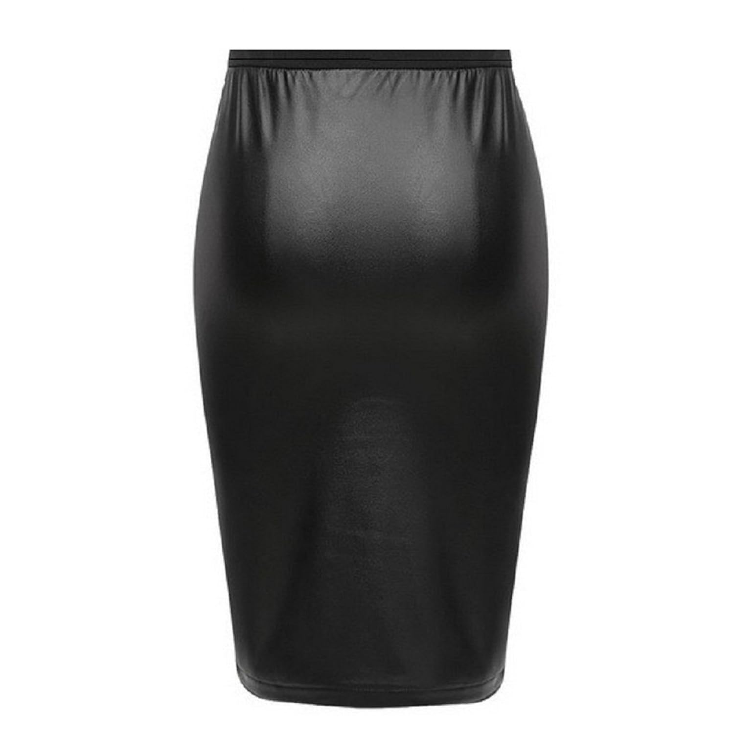 timbre women's faux leather skirt knee length black