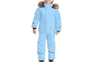 Snow Suit for Kids Girls Boys One Piece Snowsuit Hooded Waterproof Windproof Winter Outdoor Overalls Snowboarding Ski Suits