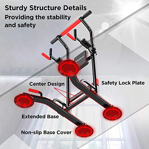 Yoleo Adjustable Power Tower Dip Station Pull Up Bar Multifunctional