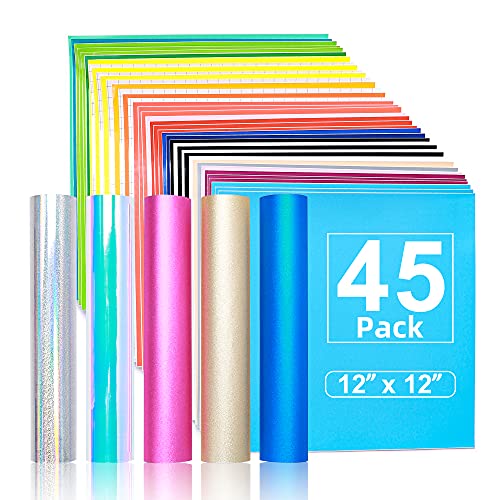 AISHNA Permanent Vinyl Bundle 12" X 12" Adhesive Vinyl Sheets, 1