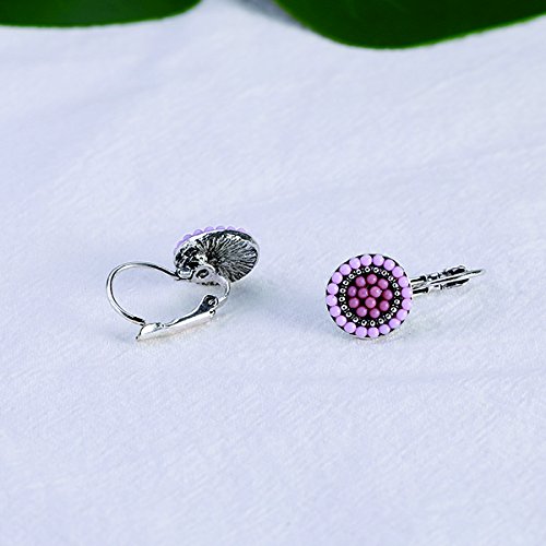 Women Clip On Stud Earrings Resin Clip Earrings Fashion Jewelry Round Earrings Bohemia Style