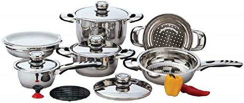 Chef's Secret® 12 piece 9-Ply Waterless Heavy-Gauge Stainless Steel Cookware Set