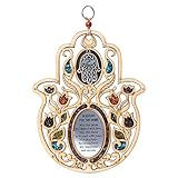 Anandashop Evil Eye Stone Hand of Fatima Wood Wall