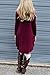 MOLERANI Women's Solid Long Sleeve Casual Loose T-Shirt Dress (L, Wine Red)