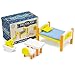 Wooden Dollhouse Furniture|Made of Safe Wood and Bright Water-Based Paint|Compatible with Most Doll Houses|Children's Bedroom