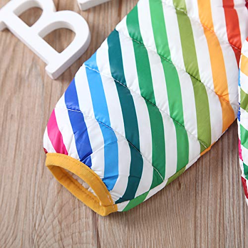 Veste décontractée pour Filles Manteau à Manches Longues rayé coloré Blanc Bleu Jaune Manteaux à Capuche pour Enfants 0-3 Ans de la Vie Quotidienne