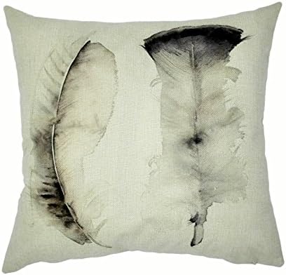 Decorbox Cotton Linen Decorative Throw Pillow Case Cushion Cover (18“×18”, Ink)