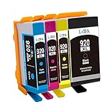 LxTek Remanufactured Ink Cartridge Replacement For HP 920XL (1 Black |1 Yellow |1 Magenta |1 Cyan) CD975AN CD972AN CD973AN CD974AN High Yield