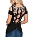 Dreamtravel Womens Summer Short Sleeve Shoulder-Off Blouse T Shirt Casual Lace Tops