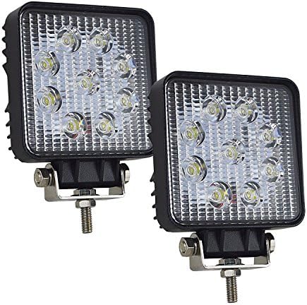 SOLCO 2PACK 27W 4Inch Square LED Work Light 60 Degree Flood Beam Off Road Driving Light Fog Lights Waterproof for Jeep Truck Car ATV SUV Jeep Boat 4WD ATV