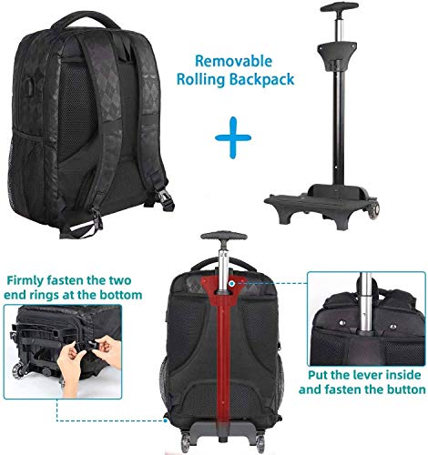 rolling backpack with trolley sleeve