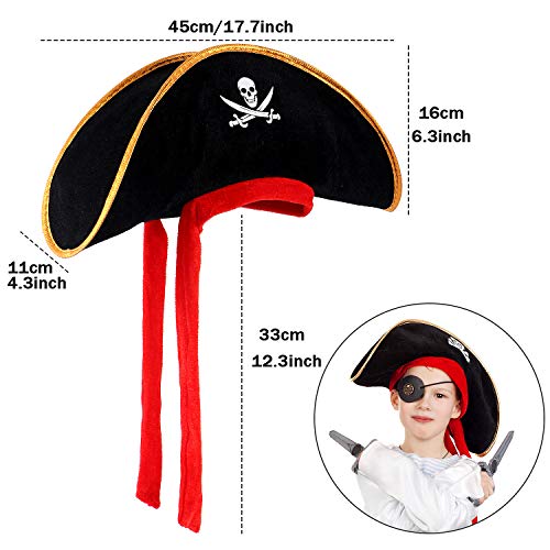 Tacobear 36Stk. Piraten Zubehör Set Piratenhut Pirat Augenklappe Pirat Koptuch Schnurrbart Selbstklebend für Mitgebsel… – Bild 4