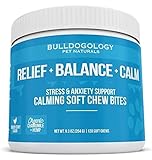 Bulldogology Calming Treats for Dogs - Stress & Anxiety Relief Aid with Organic Hemp Oil, Chamomile, Valerian Root, L-Tryptophan (Chicken Jerky, 120-Count)