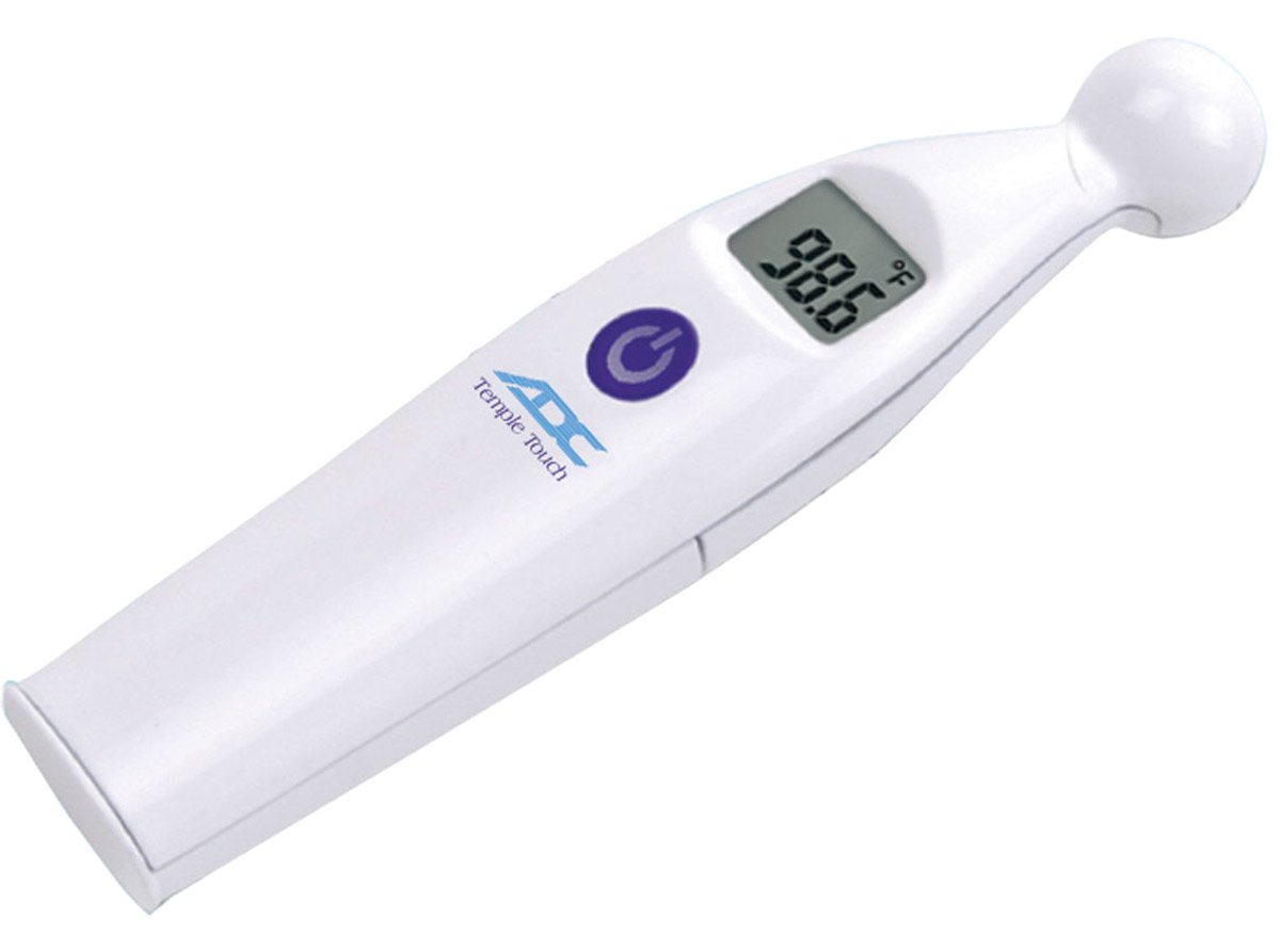 ADC Temple Touch Digital Fever Thermometer, Non Invasive and Quick Read, Suitable for Babies, Newborns, Kids, and Adults, Adtemp 427, White: Industrial & Scientific