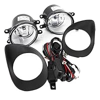 Gloryelenxs 1 Pair Hatchback Front Bumper Clear Fog Lights Lamps +Switch Replacement for Toyota Yaris 06-08