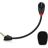Mic for HyperX Cloud Alpha Wireless Gaming Headset, with LED Mute Indicator | 3.5mm Detachable Noise Cancelling Microphone for PC, Xbox One, PS4, PS5