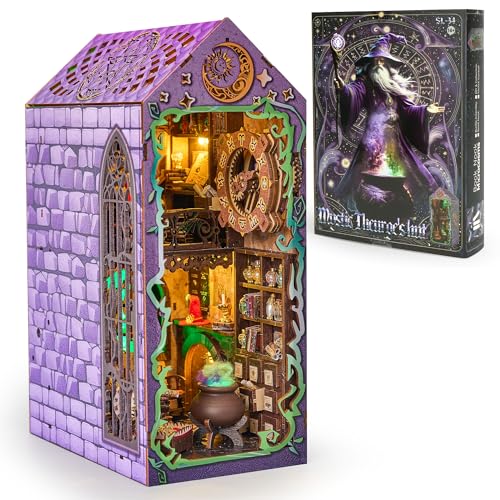 Book Nook Kit for Halloween Decorations, DIY Miniature House Kit, 3D Puzzle Halloween Decor for Adults and Teens, Dollhouse Booknook to Build Sacry Home Décor