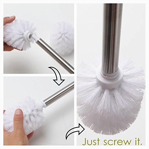 LUTAVOY Toilet Brush Head 2 Packs LS16 Toilet Brushes Head Replacement White