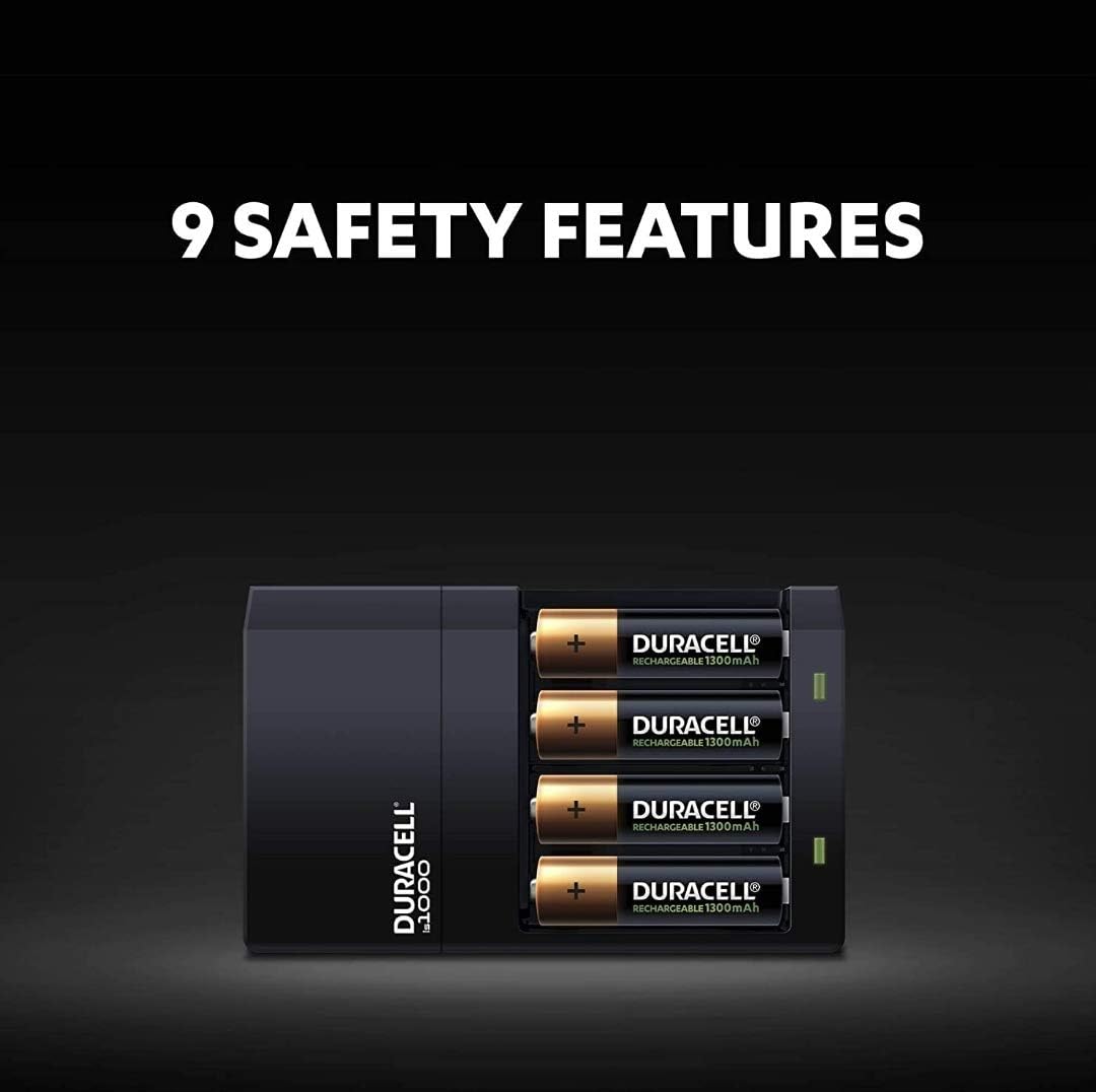 Duracell - Battery Charger with 2 AA and AAA batteries - 4 hours charge (packaging may vary), Black, 4 Count (Pack of 1) - Image 5