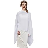 BEAUZSUZSANA Chiffon Cape Shawl Wrap Scarf 3 Ways to Wear Elegant Sheer Capelet for Evening Dresses Weddings Parties