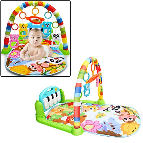 Baby Game Pad Music Activity Gym Game Blanket Crawling Mat Education Blanket Activity Fitness Toy Kick Piano Light Sound Baby Rainbow Color 1 Set