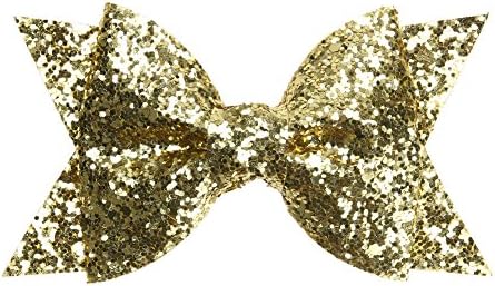 Iainstars Kids Child Bowknot Hair Clip Baby Girls Glitter Sequins Hair Clamp(Golden)