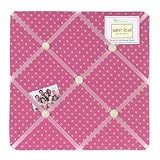 Pink and Green Jungle Friends Polka Dot Fabric Memory/Memo Photo Bulletin Board by Sweet Jojo Designs