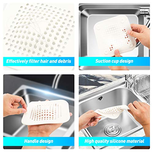 Hair Catch,MUIIGOOD Drain Protector Silicone, Shower Drain Cover,Hair Trap,Sink Catcher,Sink Strainer,Drain Cover,Drain Filter,Shower Hair Catcher,Bathtub Hair Catcher