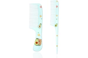 2pcs Capybara Baby Hair Comb Set, Adorable Plastic Fine Tooth & Rat Tail Mini Combs for Toddlers and Kids Anti-Static Combs f
