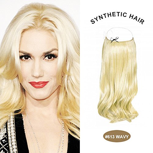 COCO Secret Extensions Synthetic Hair Extensions Curly Wavy 20 Inches (Bleach Blonde)