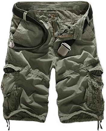 Mihong Mens Casual Fashionable Baggy Cargo Shorts (Waist 36, Grey)