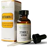 Vitamin C Serum 20% Vitamin C Super Strength Supplement with Hyaluronic Acid for Skin, Face and Body, Anti Aging, Hydrating and Skin Repair 1 Oz By Premium Nature
