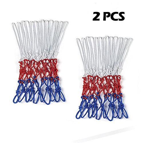 image for Agirlvct 2 Pcs Basketball Net Replacement, Heavy Duty 12 Loops Standa