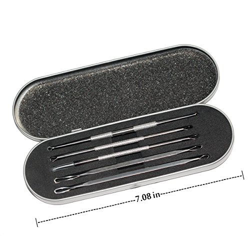 JABUX Blackhead and Pimple Remover Tool Kit 5 Professional Surgical