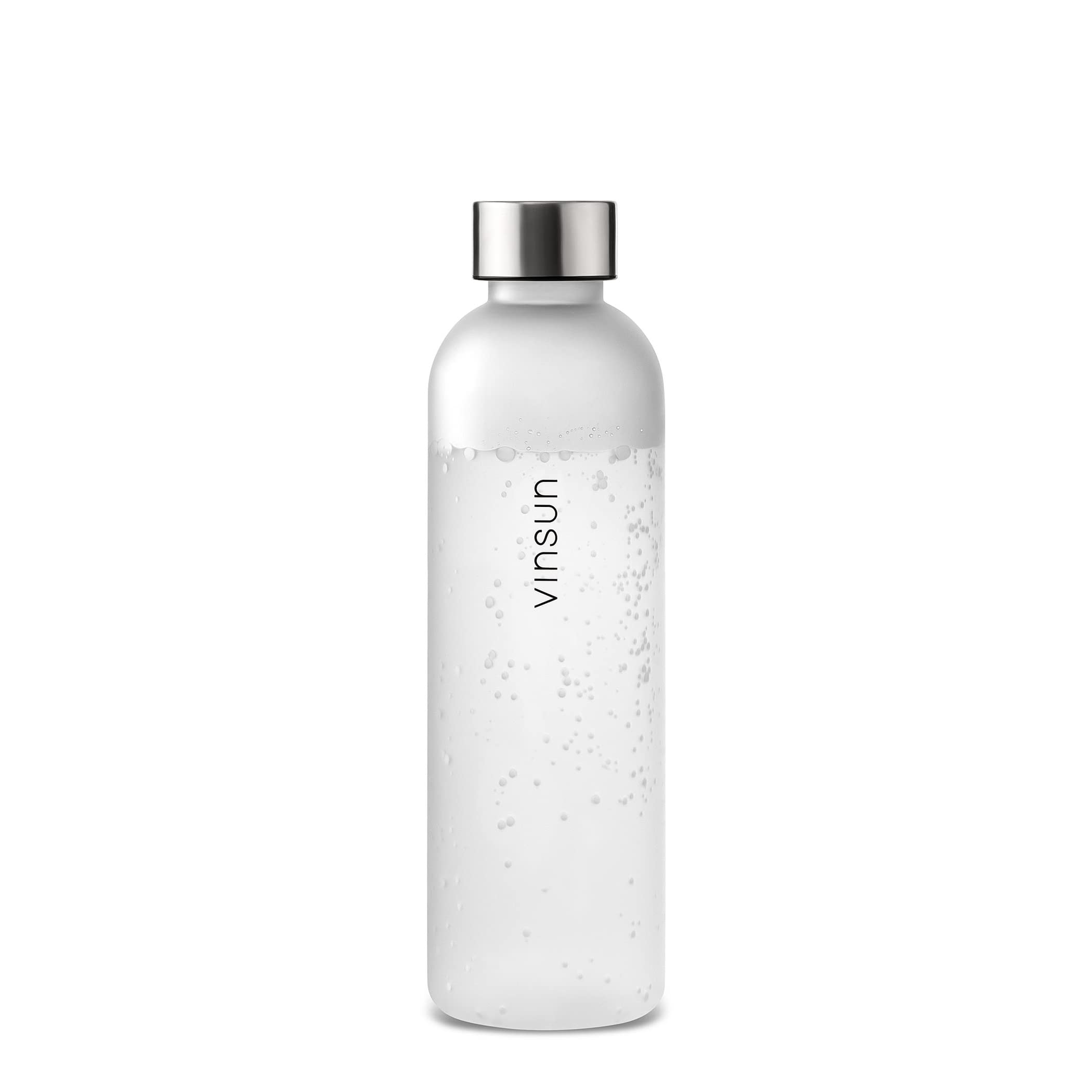 VINSUN Water Bottle 650ml White, Leak-proof Water Flask - BPA free, Reusable, Tritan - Drinks Bottle for Sports, Gym, Travel, School, Cycling, Running, Work