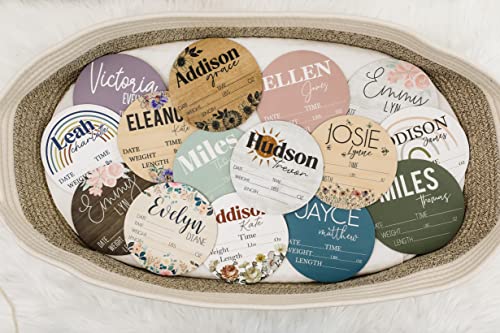 Birth Stat Sign Personalized for Newborn Baby, Scarlett James Design, Crib & Nursery Decor, Photography Prop, Baby Shower Gifts, Gender Reveal, Pregnancy Announcement, Hickory Hollow Designs