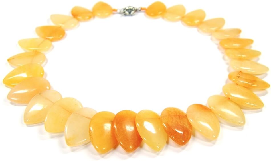 Gemstone Necklace with Teardrop Honey Calcite