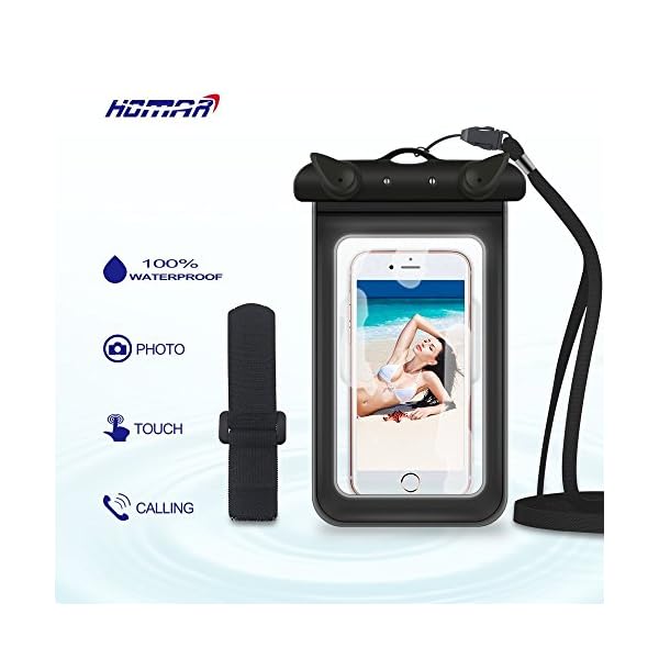 Homar-Universal-Waterproof-Case-Best-in-Water-Sports-Equipment-Dry-Bag-Pouch-for-Apple-iPhone-6s-6-Plus-BlackBerry-Cell-Phone-up-to-6-inches-MP3-Keys-etc